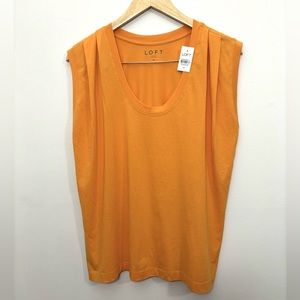 LOFT orange Tank Top Size Medium New 100% Cotton